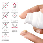 Fragrance-free, hypoallergenic, paraben-free skincare cream being applied to finger, suitable for sensitive skin -Vos Collection